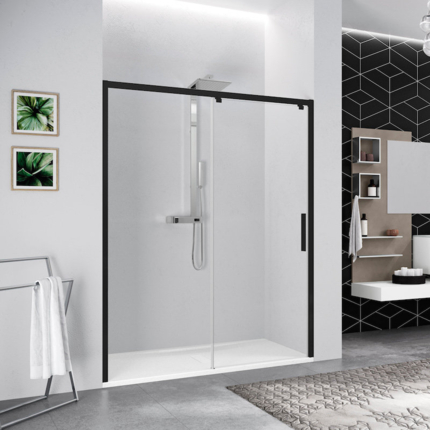 Porte coulissante sur mesure noir mat
