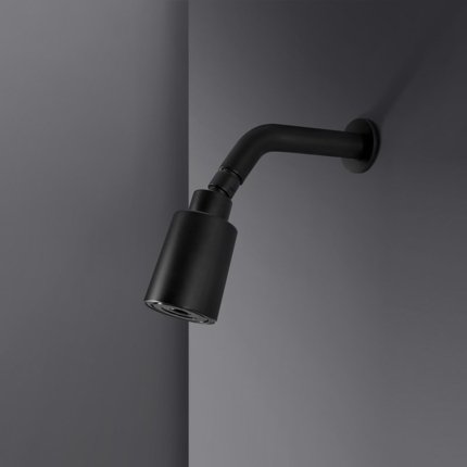 Pomme de douche cylindrique noir mat