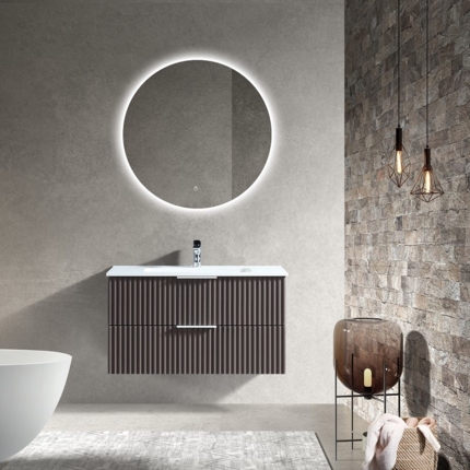 Meuble cannelé Ark 90 cm vasque