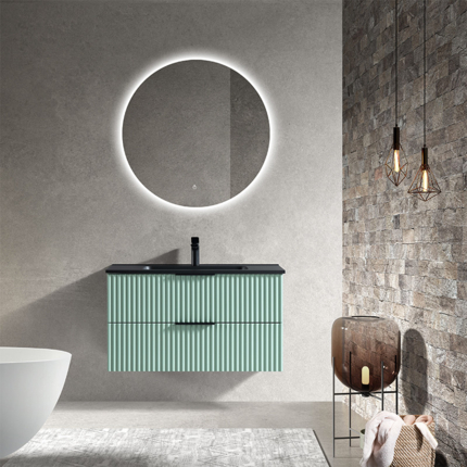 Meuble cannelé Ark 90 cm vasque