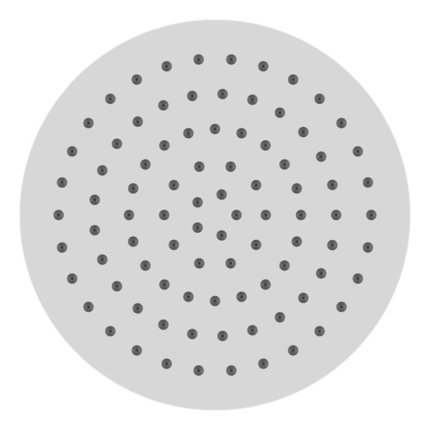 Plafond pluie slim rond 20 cm
