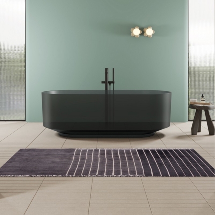 Baignoire transparente noire Antoni 170 cm