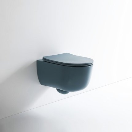 Cuvette suspendue rimless Voga vert bleu mat