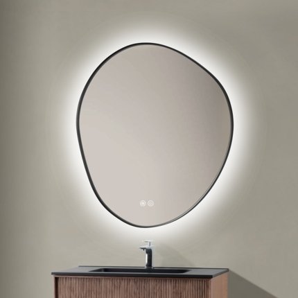 Miroir organique noir mat Ondis 70 cm