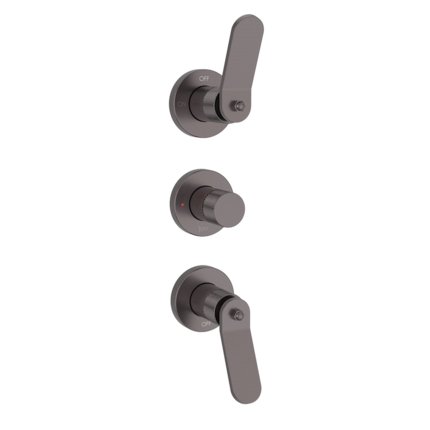 Mélangeur de douche encastrable Titane Gun métal