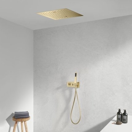 Kit de douche encastrable Smart Button ciel de pluie 43 cm