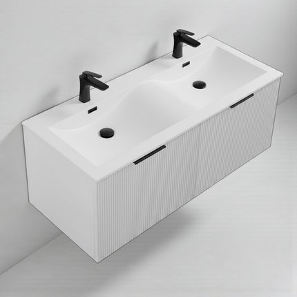 Meuble double vasque Stripes blanc 120 cm