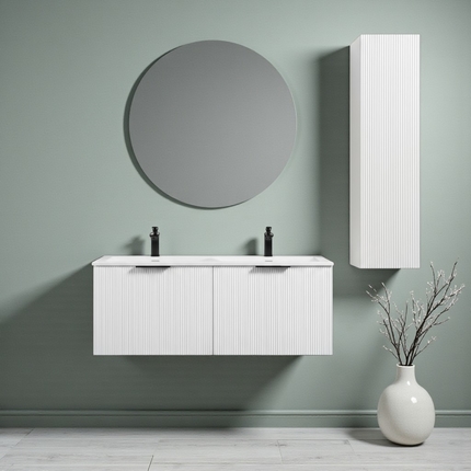 Meuble double vasque Stripes blanc 120 cm