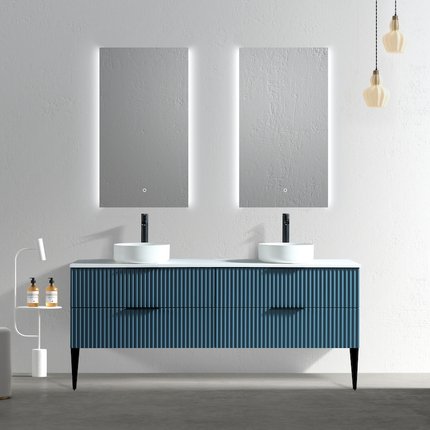 Meuble cannelé Ark pour vasque à poser