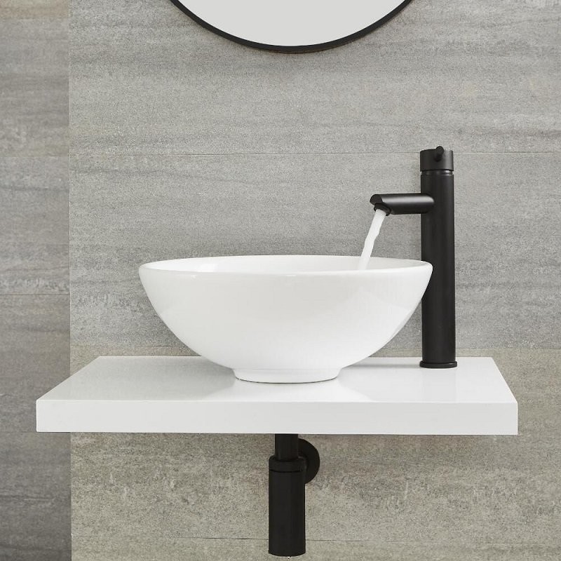 bonde découlement pour lavabo Siphon design carré noir mat avec vannes dangle 