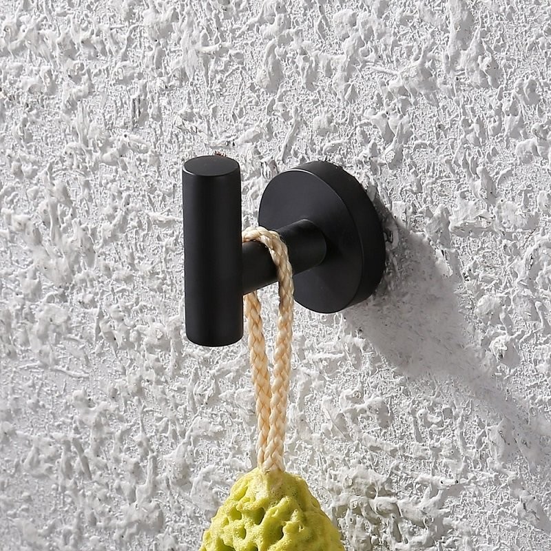 Patère noire mate