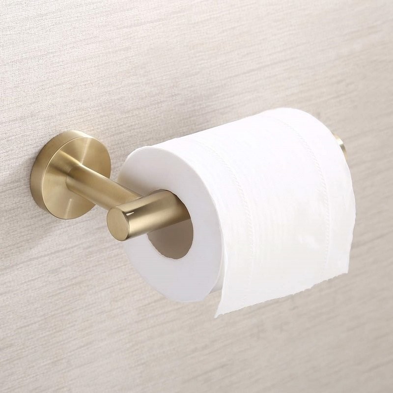 Dérouleur papier WC acier inoxydable en or brossé