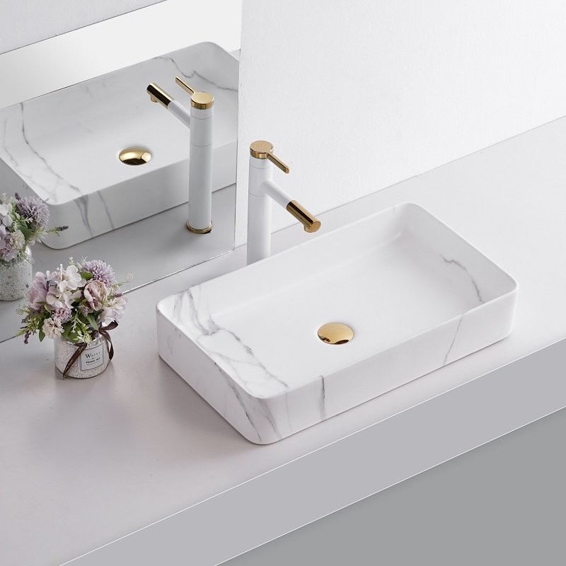 Vasque marbre blanc mat