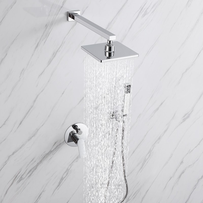 Colonne de douche encastrable monocommande salle de bain chrome -  Collection Madrid - Stellameubles