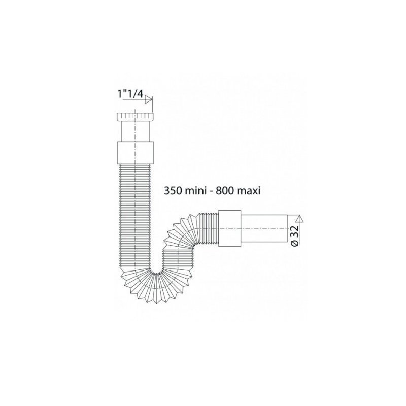 Flexible d'évacuation extensible 35 - 80 cm