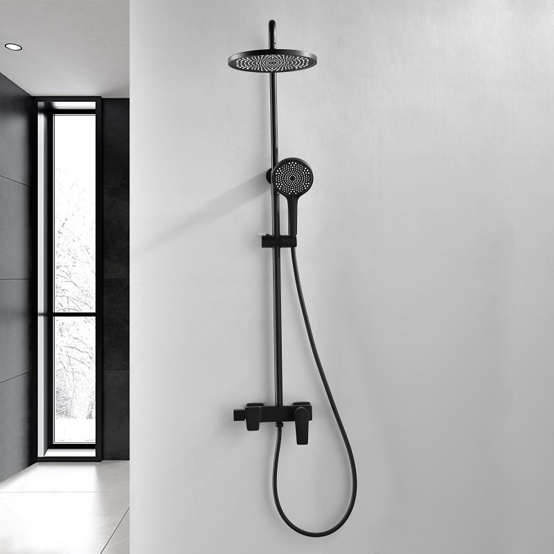 Ensemble de robinets de douche noir mat Robinet de douche Ensemble de  douche mural Mitigeur de baignoire Ensemble de douche de bain Ensemble de  douche