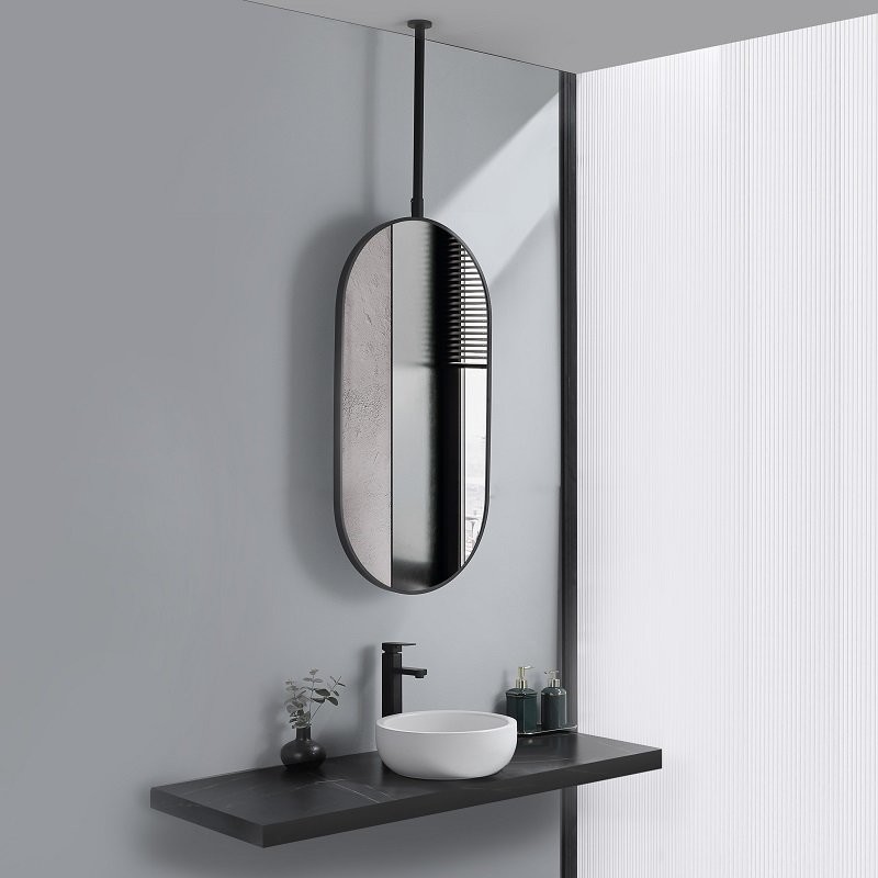 Miroir suspendu au plafond de la salle de bain moderne pour salle
