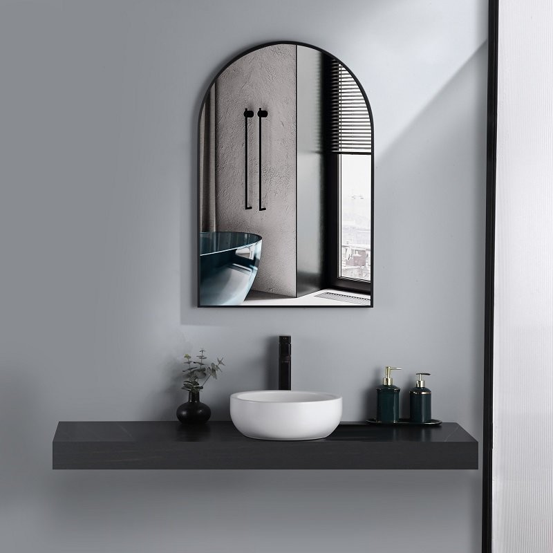 Miroir Arche noir mat 60 cm