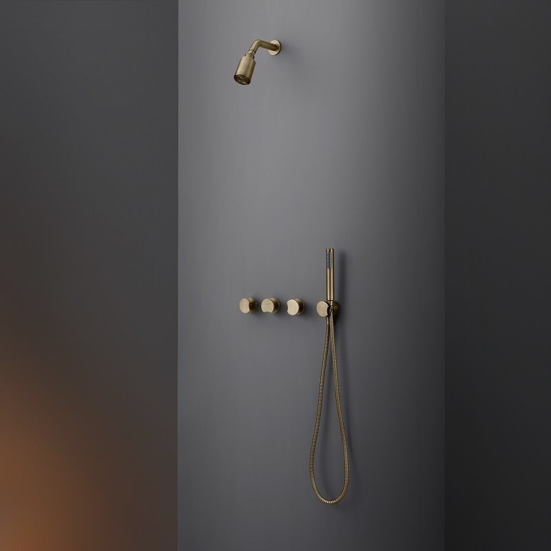 Kit de douche encastrable laiton antique 