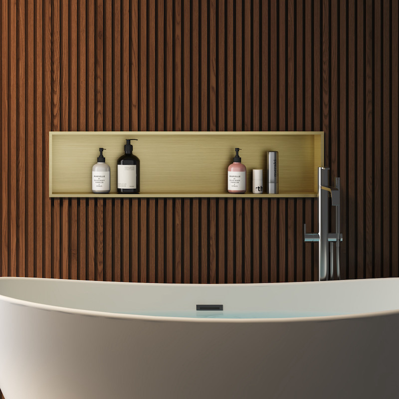 BERNSTEIN - Niche Murale De Douche, étagère Encastrable Douche Acier Inox 20x60x10cm Nt206010x Acier Brosse 89711712