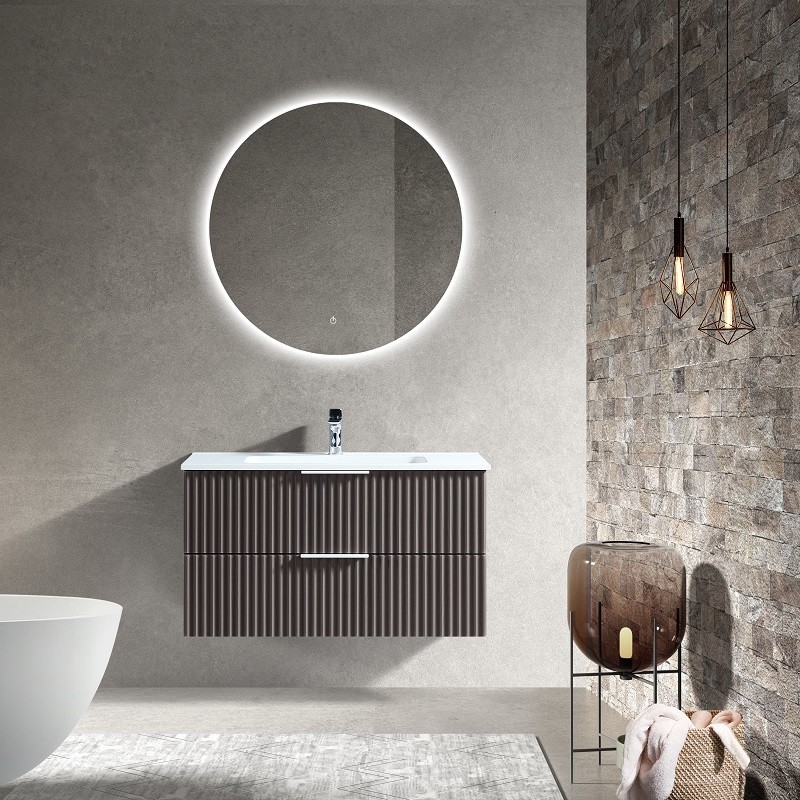 Meuble cannelé Ark 90 cm vasque