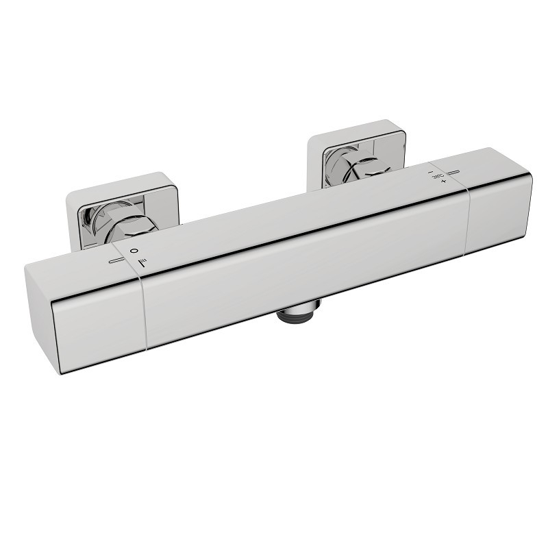 Mitigeur douche thermostatique chrome carré