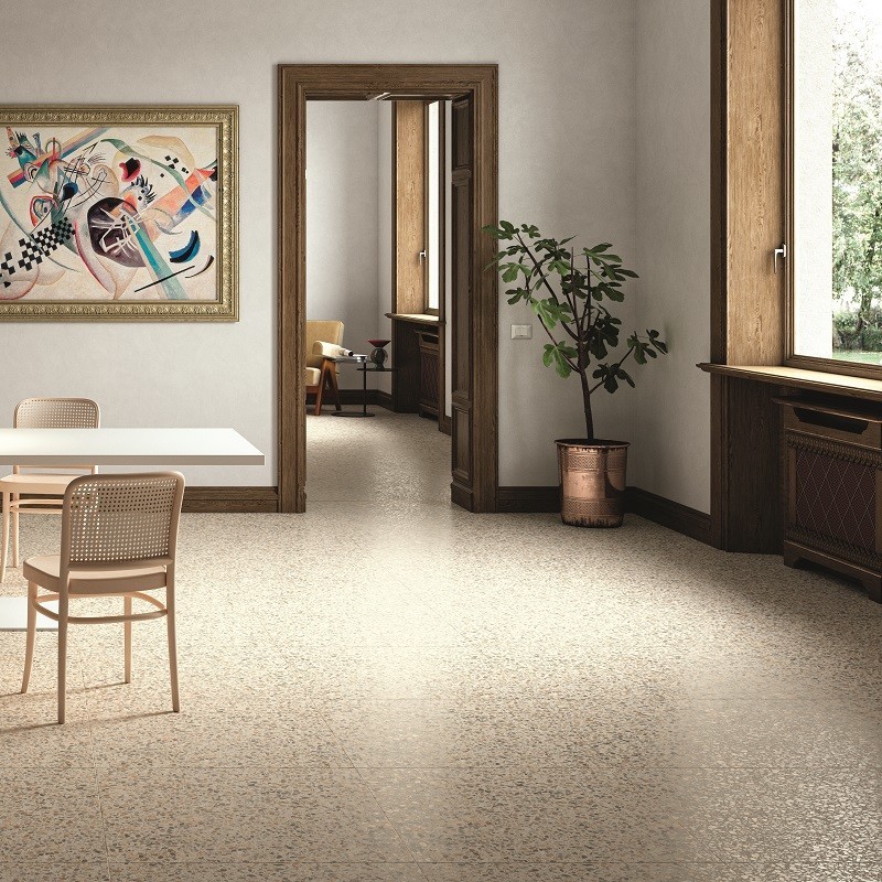 Carrelage Terrazzo beige matt