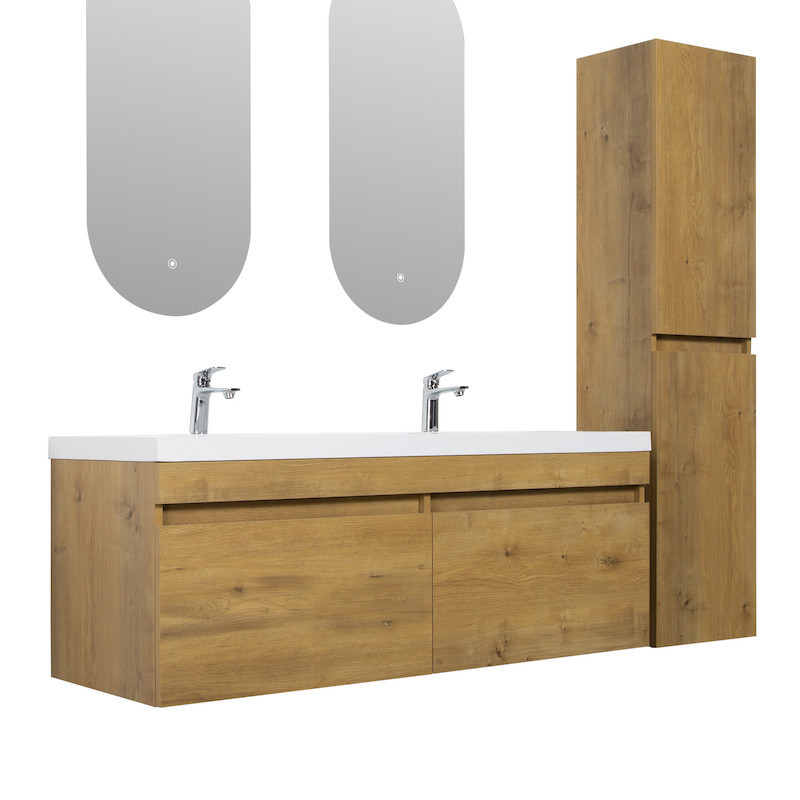 Armoire de toilette d'angle pour salle de bain avec panneaux miroirs  amovibles