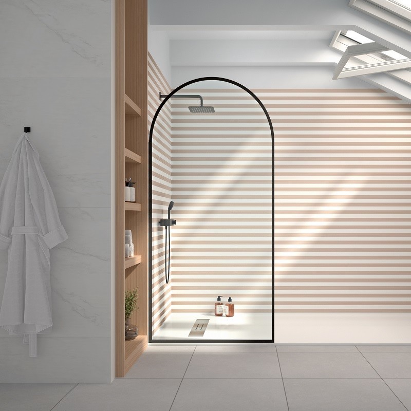 Paroi de douche arche noir mat 