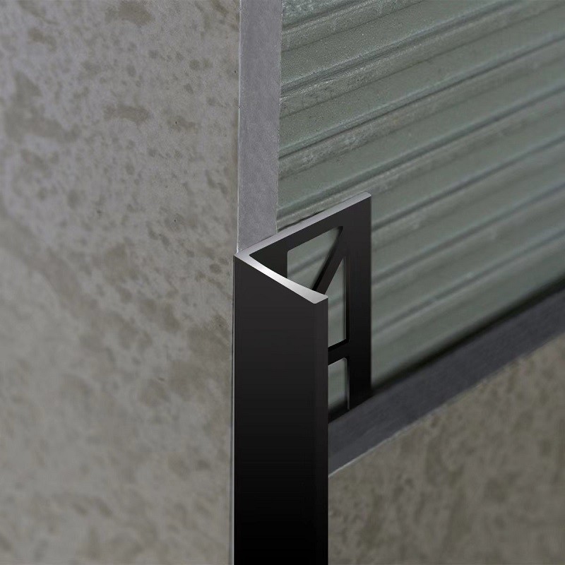 Profilé de carrelage en aluminium noir mat 10 et 12,5 mm