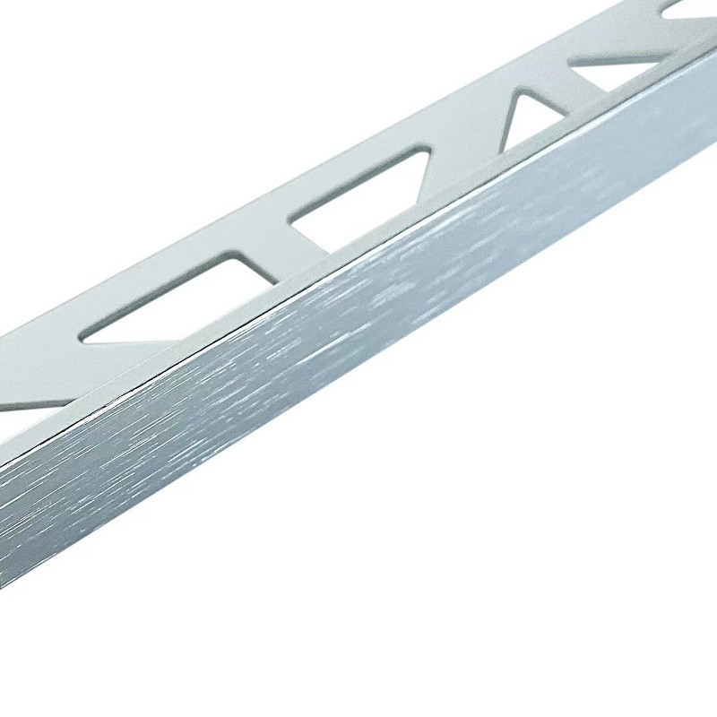 Profilé de carrelage argent brossé 10 et 12,5 mm