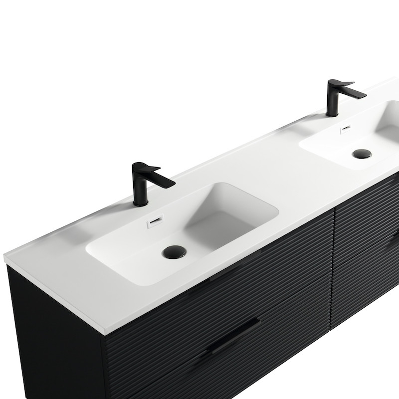 Vasque 121 cm noir double