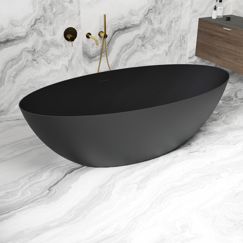 Baignoire en Solid surface Deep noir 180 cm