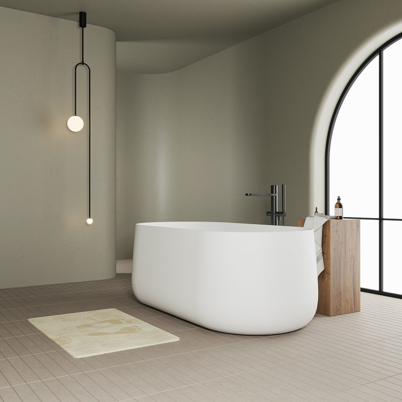 Baignoire îlot blanc mat Minia 156 cm