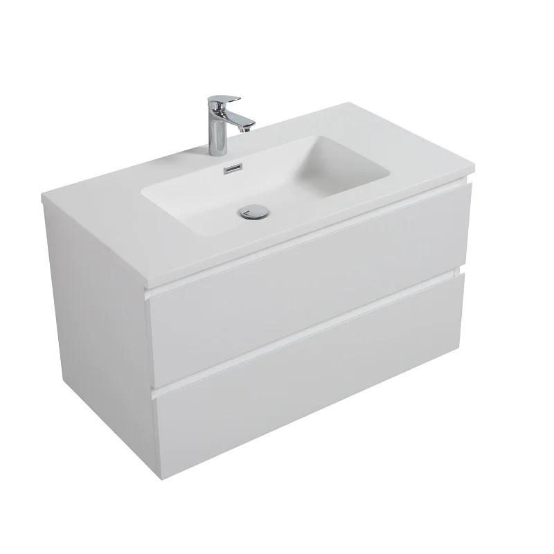 Lave-mains bois Boissence vasque beige mat