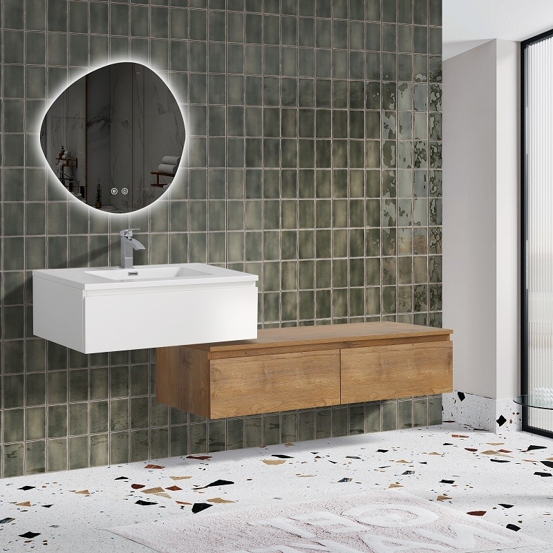 Meuble de salle de bain double vasque 140 cm 