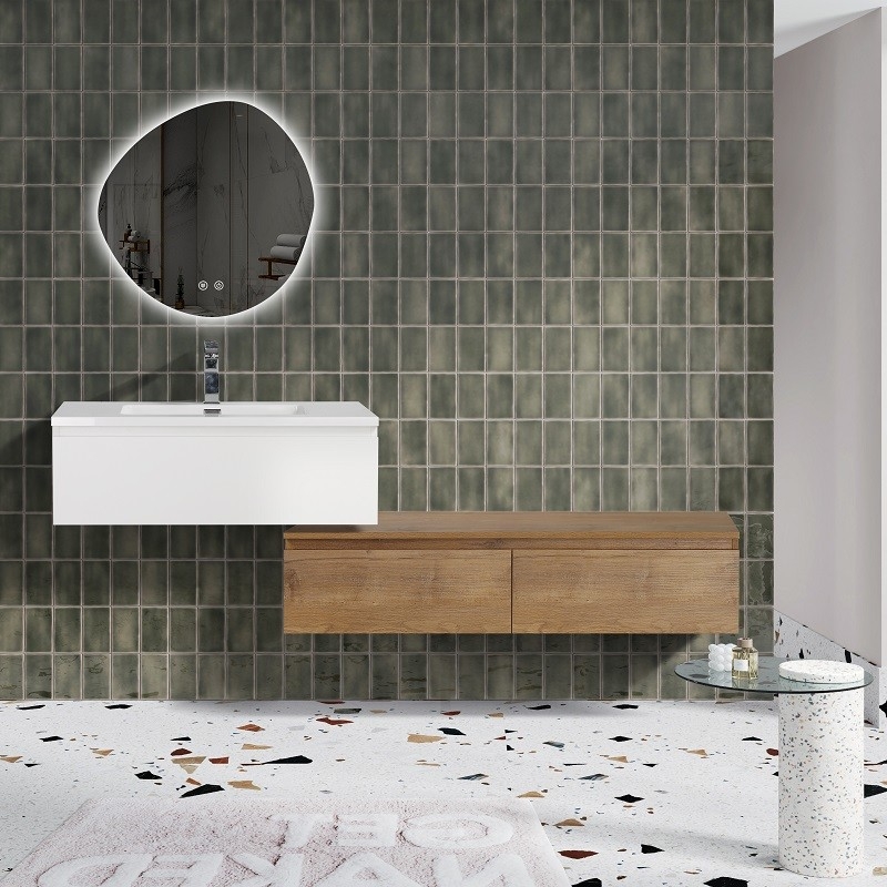 Meuble salle de bain façade en relief 