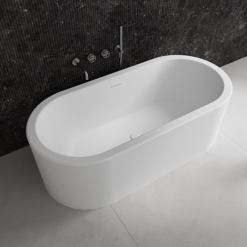 Baignoire ilot blanc mat Shell 170 cm