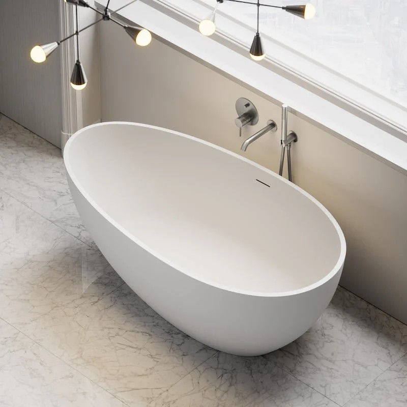 Baignoire ilot asymétrique blanc mat