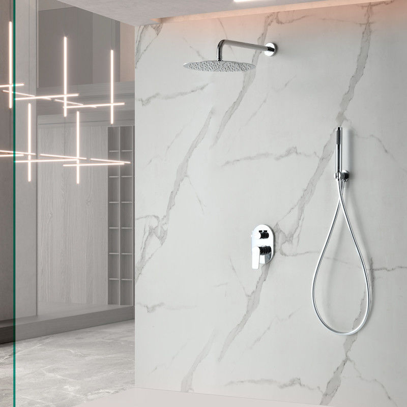 Kit de douche encastrable Flat mural rond