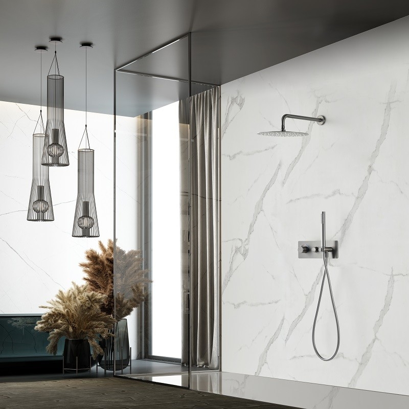 Technische tekening van Amazonia Dragon Grey Matt 45 plinten