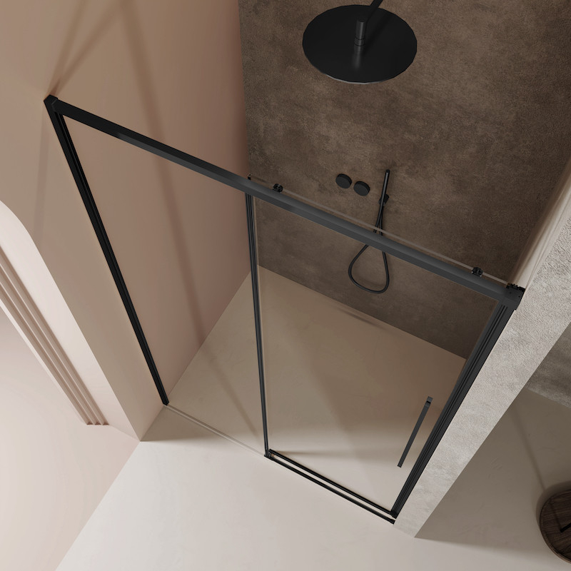 Donkergrijze glanzende cementtegel imitatie plinten