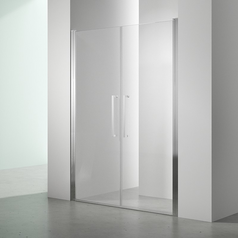 Porte de douche Saloon 80 à 100 cm ouverture intérieur et extérieur