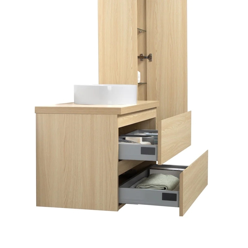 Meuble suspendu 90 cm bois