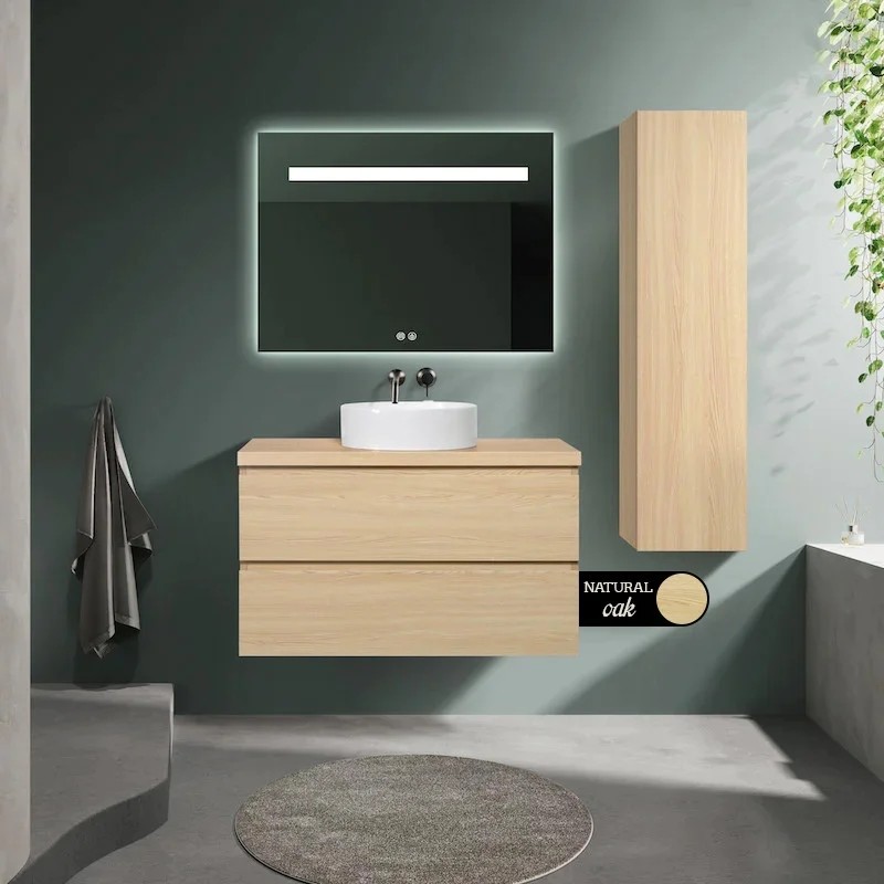 Meuble Alicia 90 cm Natural Oak avec plan