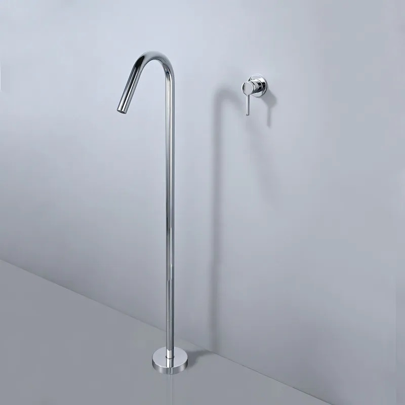 Mitigeur au sol chrome brillant