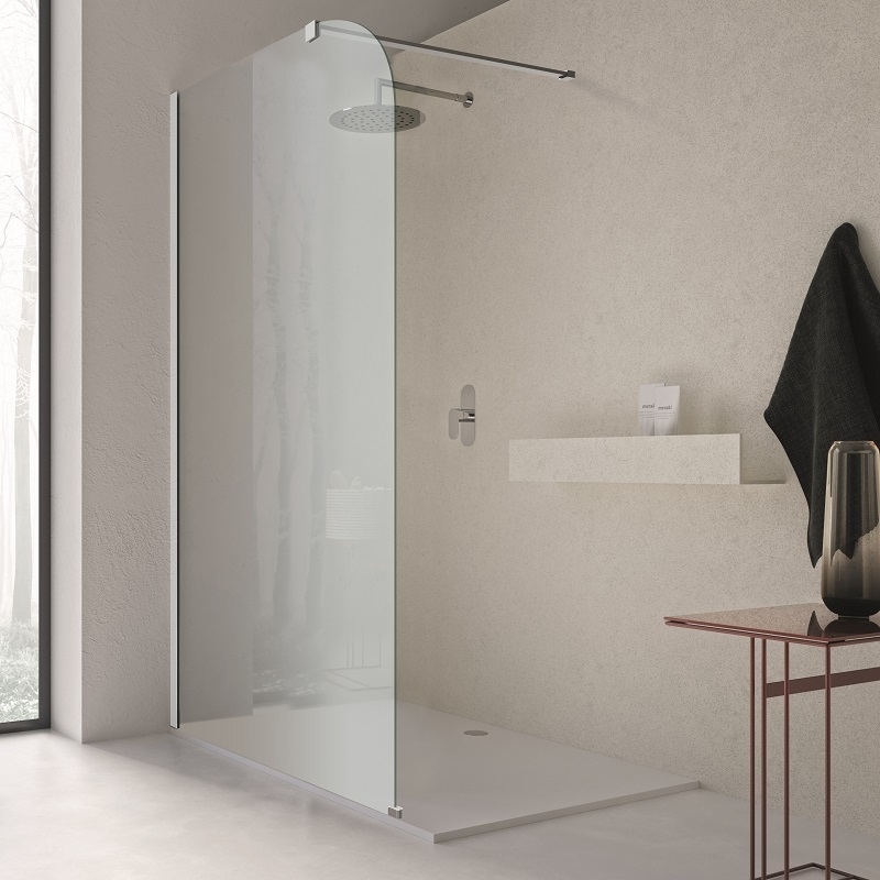 Paroi de douche fixe Corner chrome brillant