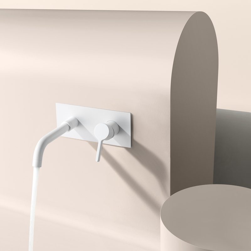 Turquoise vierkante zellige badkamer