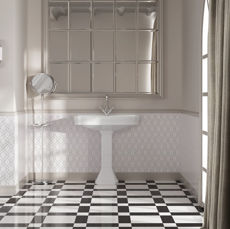 Lavabo rétro en céramique 80 cm Haussman