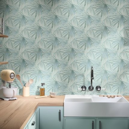 Faïence murale floral Colorful Decor Turquoise